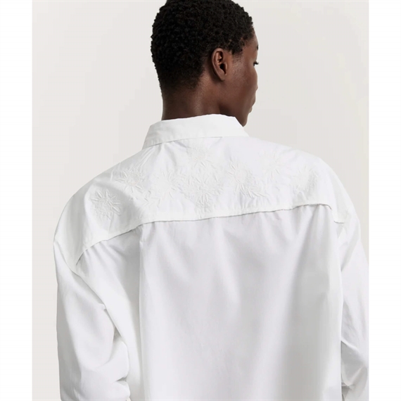 Aiayu Shirt Embroidery Skjorte, Hvid 